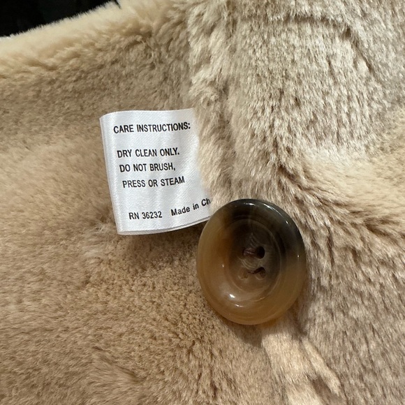 Brown suede faux fur trenchcoat - Picture 11 of 11